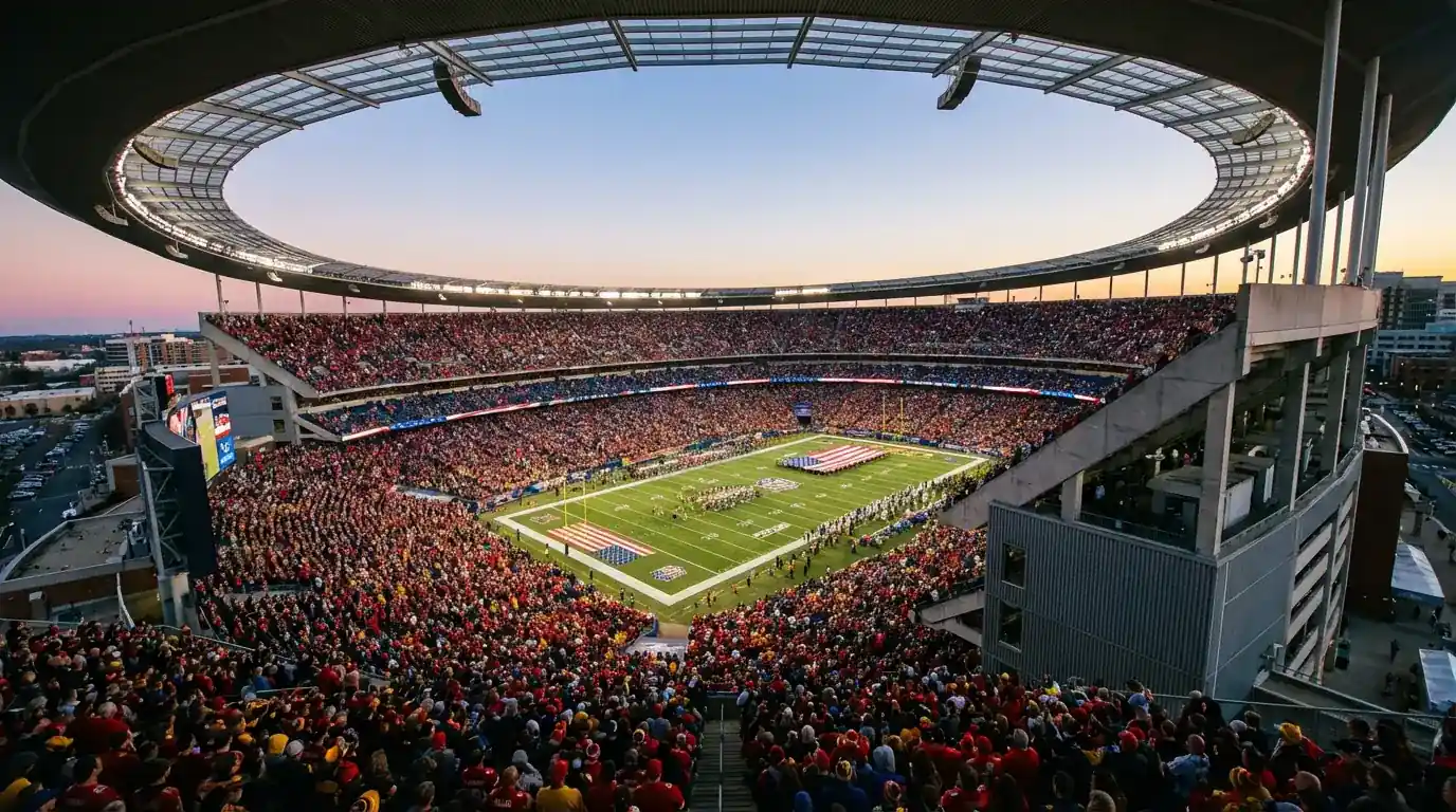 Estadio NFL con multitud de aficionados representando el crecimiento del mercado de apuestas